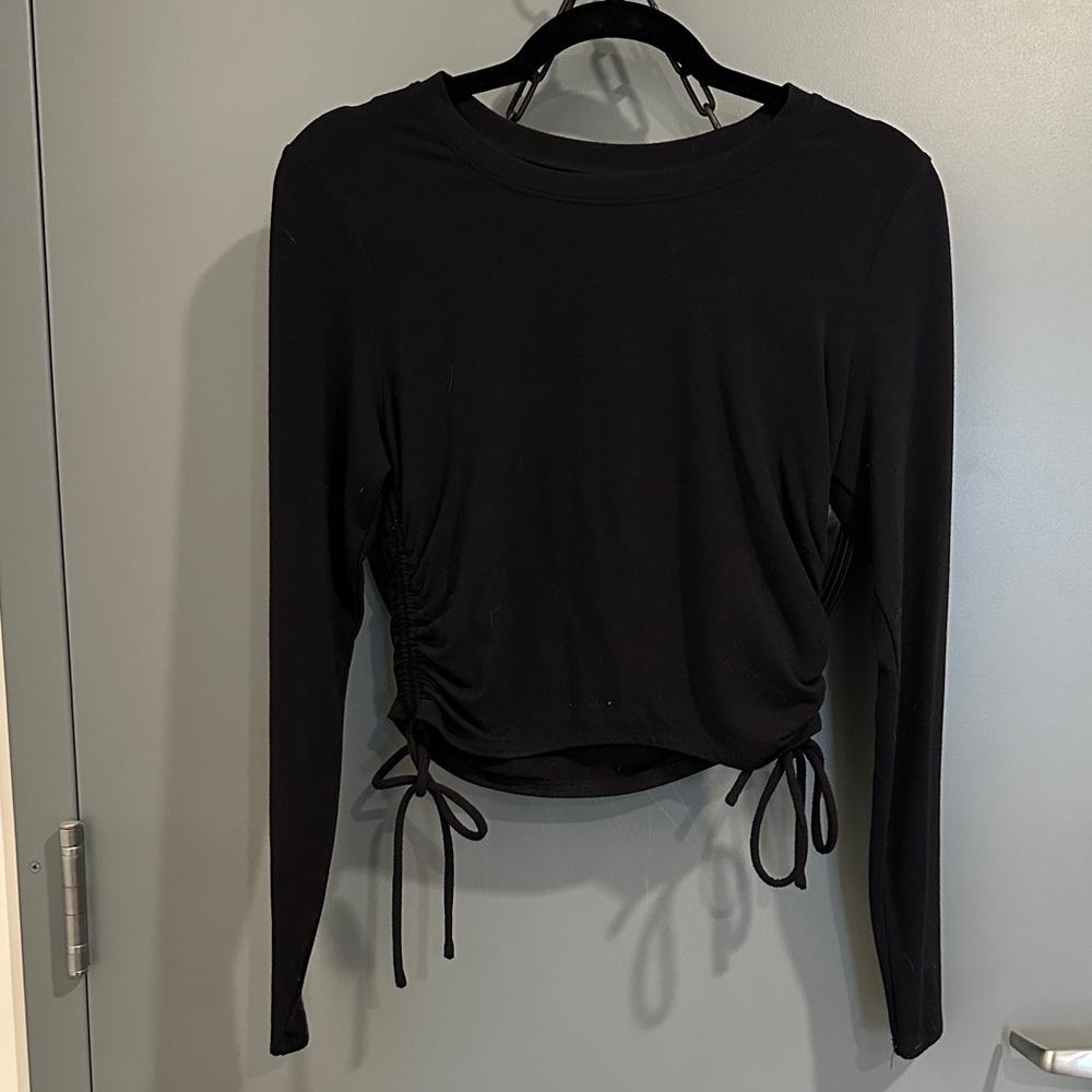 Abercrombie & Fitch Black Ruched Long Sleeve Top